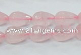 CRQ43 15.5 inches 10*14mm faceted teardrop natural rose quartz beads