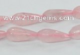 CRQ44 15.5 inches 8*20mm faceted teardrop natural rose quartz beads