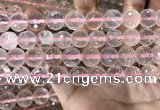 CRQ447 15.5 inches 12mm faceted round rose quartz beads