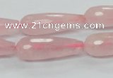 CRQ45 15.5 inches 10*30mm faceted teardrop natural rose quartz beads