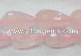 CRQ46 15.5 inches 14*20mm faceted teardrop natural rose quartz beads