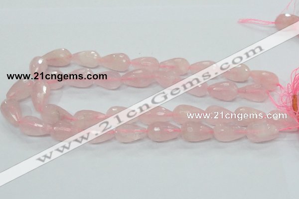 CRQ46 15.5 inches 14*20mm faceted teardrop natural rose quartz beads