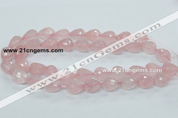 CRQ47 15.5 inches 16*20mm faceted teardrop natural rose quartz beads