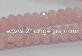 CRQ48 15.5 inches 6*10mm faceted rondelle natural rose quartz beads