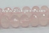 CRQ49 15.5 inches 10*14mm faceted rondelle natural rose quartz beads