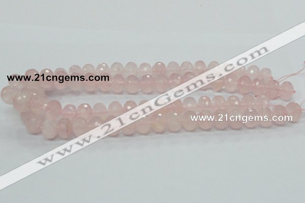 CRQ49 15.5 inches 10*14mm faceted rondelle natural rose quartz beads