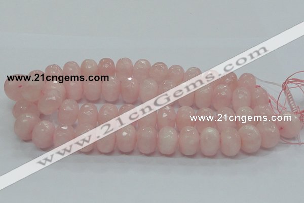 CRQ51 15.5 inches 15*20mm faceted rondelle natural rose quartz beads