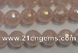 CRQ515 15.5 inches 14mm faceted round AB-color rose quartz beads