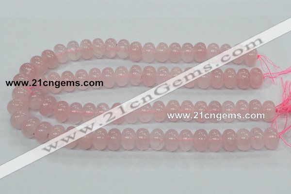 CRQ55 15.5 inches 10*16mm rondelle natural rose quartz beads