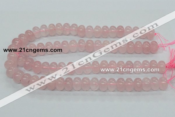 CRQ55 15.5 inches 10*16mm rondelle natural rose quartz beads