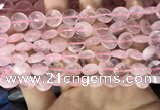 CRQ551 15.5 inches 10mm faceted coin rose quartz beads wholesale