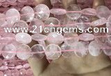CRQ554 15.5 inches 16mm faceted coin rose quartz beads wholesale