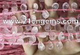 CRQ559 Top drilled 8*12mm faceted briolette rose quartz beads