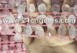 CRQ562 Top drilled 12*16mm faceted briolette rose quartz beads