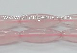 CRQ57 15.5 inches 10*30mm rice natural rose quartz beads wholesale