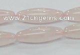 CRQ58 15.5 inches rice 10*30mm natural rose quartz beads wholesale