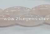 CRQ59 15.5 inches 12*30mm rice natural rose quartz beads wholesale