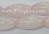 CRQ60 15.5 inches 15*30mm rice natural rose quartz beads wholesale