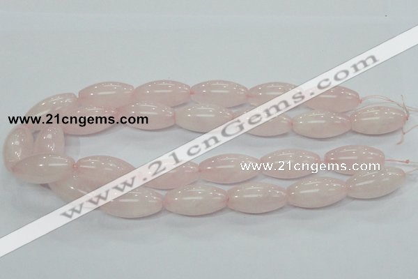 CRQ60 15.5 inches 15*30mm rice natural rose quartz beads wholesale