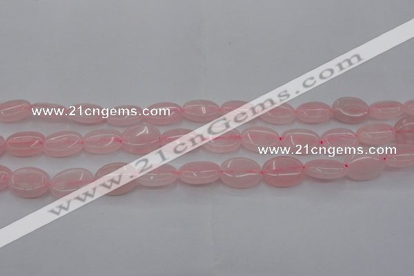 CRQ609 15.5 inches 10*14mm oval rose quartz beads wholesale