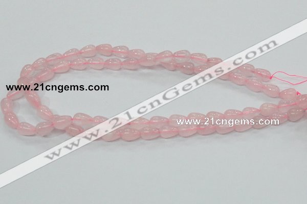 CRQ61 15.5 inches 8*10mm teardrop natural rose quartz beads wholesale