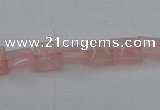 CRQ620 15.5 inches 8*8mm square rose quartz beads wholesale