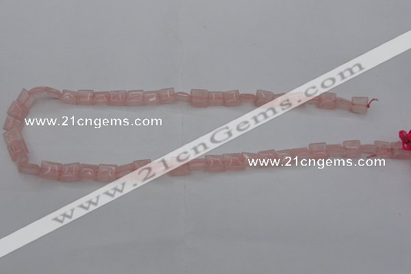 CRQ620 15.5 inches 8*8mm square rose quartz beads wholesale