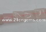 CRQ622 15.5 inches 12*12mm square rose quartz beads wholesale