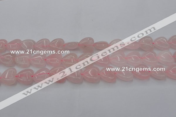 CRQ633 15.5 inches 20*20mm heart rose quartz beads wholesale