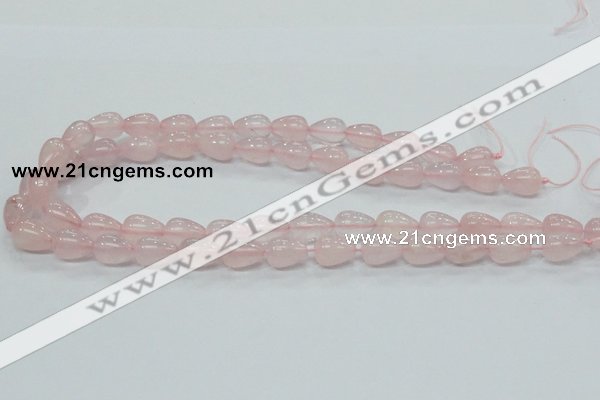 CRQ64 15.5 inches 10*14mm teardrop natural rose quartz beads wholesale