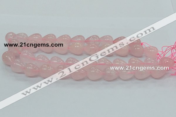 CRQ65 15.5 inches 16*19mm teardrop natural rose quartz beads wholesale