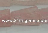 CRQ650 15.5 inches 18*25mm twisted rectangle rose quartz beads