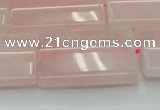 CRQ655 15.5 inches 22*30mm flat tube rose quartz beads