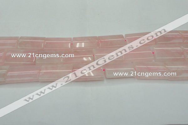 CRQ655 15.5 inches 22*30mm flat tube rose quartz beads