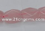 CRQ657 15.5 inches 15*20mm faceted rectangle rose quartz beads