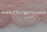CRQ660 15.5 inches 22*30mm hexagon rose quartz beads