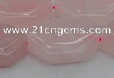 CRQ660 15.5 inches 22*30mm hexagon rose quartz beads