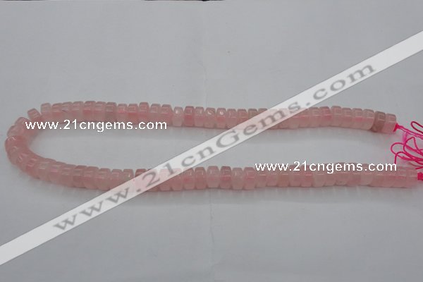 CRQ684 15.5 inches 5*10mm tyre rose quartz beads wholesale