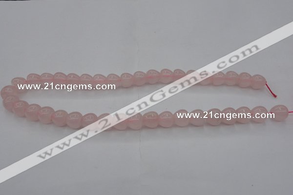 CRQ688 15.5 inches 10*10mm apple-shaped rose quartz beads