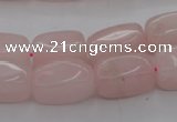 CRQ697 15.5 inches 10*18mm nuggets rose quartz beads wholesale