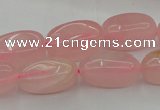 CRQ698 15.5 inches 8*16mm - 9*18mm nuggets rose quartz beads