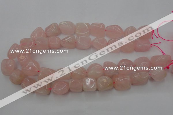 CRQ699 15.5 inches 13*18mm - 15*25mm nuggets rose quartz beads