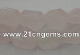 CRQ701 15.5 inches 10*14mm - 12*16mm faceted nuggets rose quartz beads