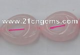 CRQ708 15.5 inches 20*25mm flat teardrop rose quartz beads