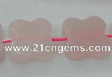 CRQ714 15.5 inches 20*20mm carved flower rose quartz beads