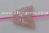 CRQ716 15.5 inches 25*30mm carved butterfly rose quartz beads