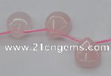 CRQ718 Top drilled 13*18mm flat teardrop rose quartz beads