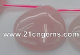 CRQ725 Top drilled 35*35mm flat teardrop rose quartz beads