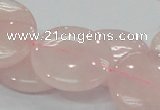 CRQ74 15.5 inches 30mm flat round natural rose quartz beads