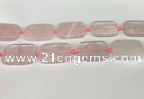 CRQ754 15.5 inches 25*35mm rectangle rose quartz beads